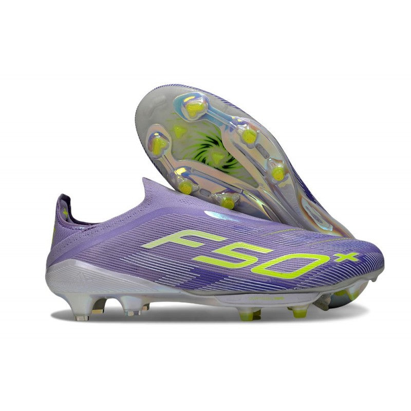 Adidas F50+ Sans Lacets FG Violet Rapide Blanc Ftwr Citron Lucide
