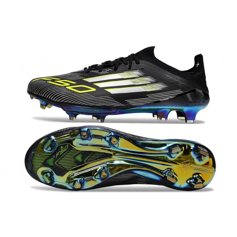 Adidas F50+ FG Core Noir Fer Mét. Citron Lucide