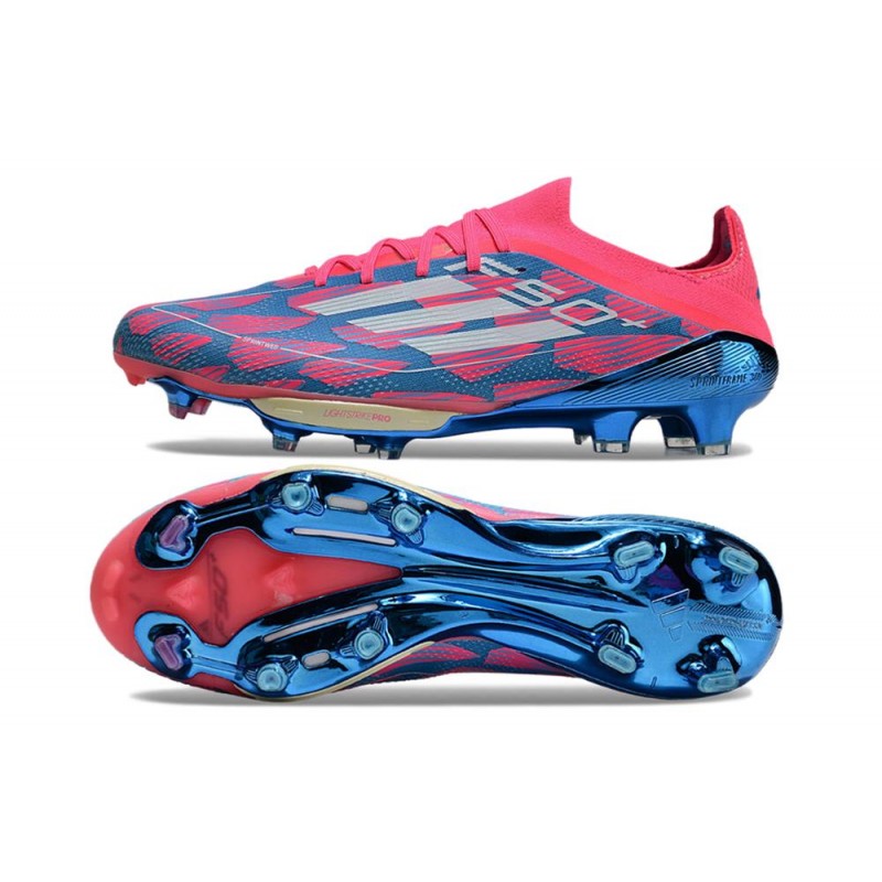 Adidas F50+ Elite FG Bleu Solaire Blanc Ftwr Rose
