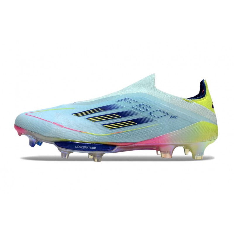 Adidas F50+ Sans Lacets FG Bleu Très Pâle Semi Lucide Jaune Solaire