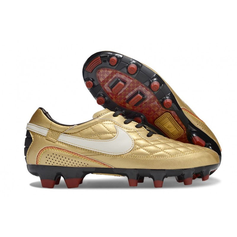 Nike Tiempo Legend X Elite FG R10 Or Blanc