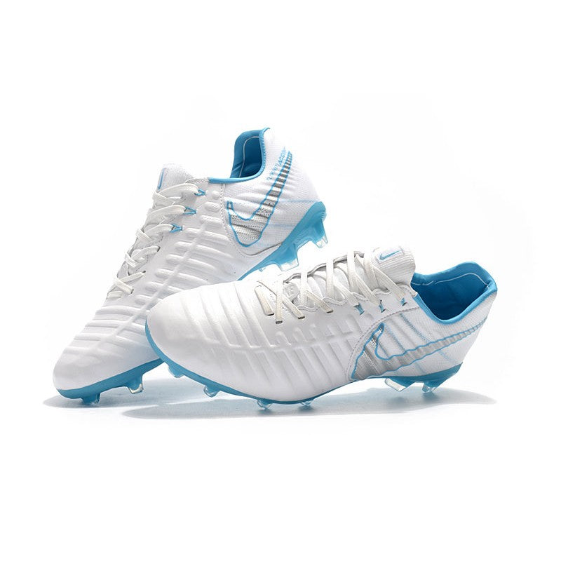 Nike Tiempo Legend VII FG Crampons Blanc Bleu