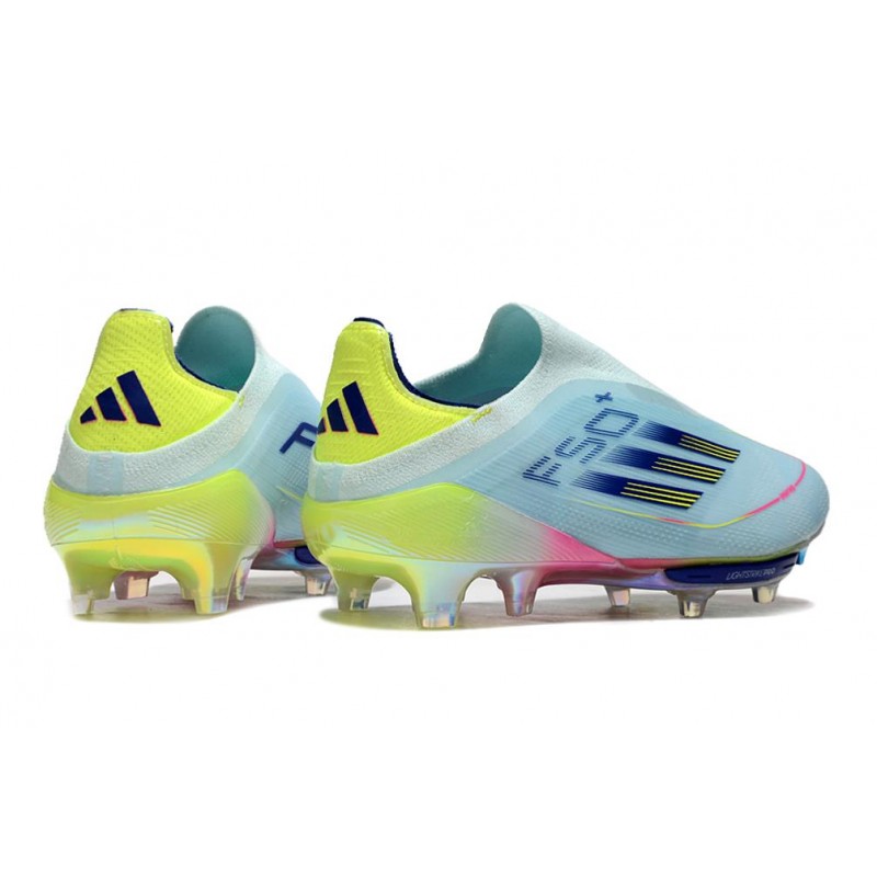 Adidas F50+ Sans Lacets FG Bleu Très Pâle Semi Lucide Jaune Solaire