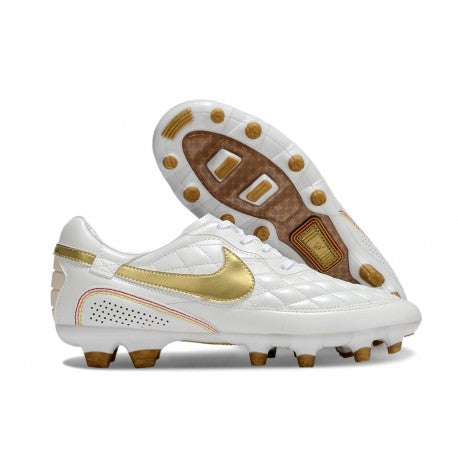 Nike Tiempo Legend X Elite FG Ronaldo Blanc Or