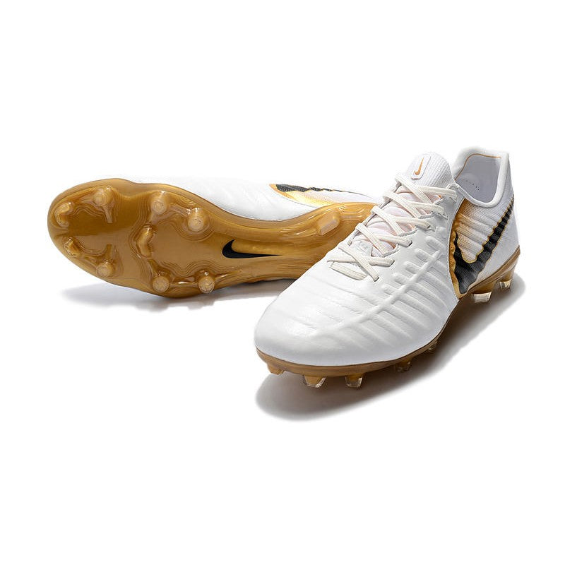 Nike Tiempo Legend VII FG Crampons Blanc Or