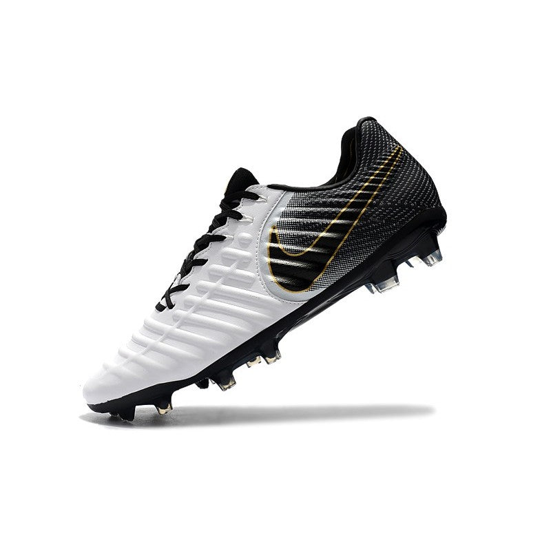 Nike Crampons Tiempo Legend VII Elite FG Blanc Noir Or