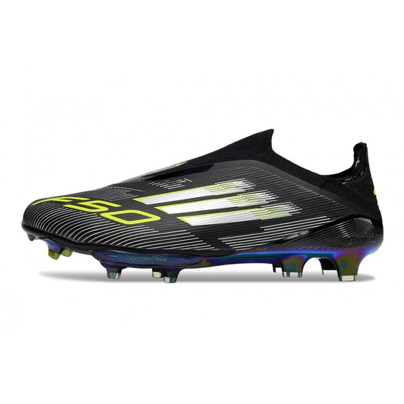 Adidas F50+ Sans Lacets FG Negro Limón Lúcido Blanco