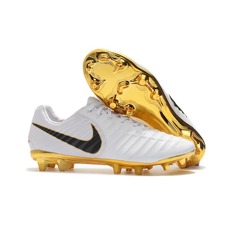 Nike Crampons Tiempo Legend VII Elite FG Blanc Or
