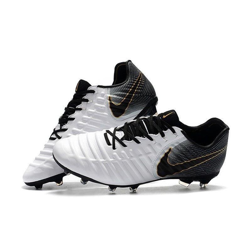 Nike Crampons Tiempo Legend VII Elite FG Blanc Noir Or