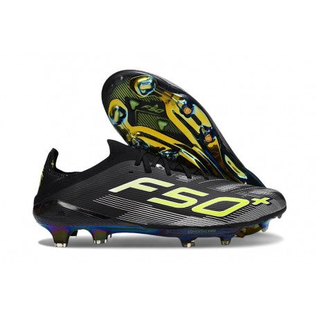 Adidas F50+ FG Core Noir Fer Mét. Citron Lucide
